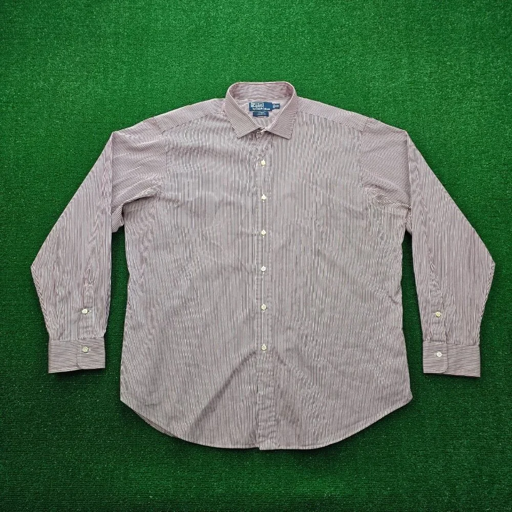 Polo Ralph Lauren Shirt Mens 2XL‎ Striped Long Sleeve Estate Classic Fit Preppy